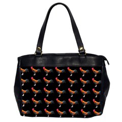 Background-pattern-chicken-fowl Oversize Office Handbag (2 Sides) by Amaryn4rt