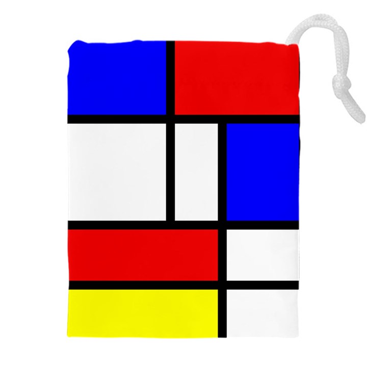 Mondrian-red-blue-yellow Drawstring Pouch (4XL)