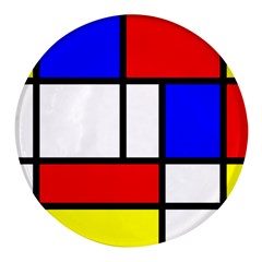 Mondrian-red-blue-yellow Round Glass Fridge Magnet (4 Pack) by Amaryn4rt