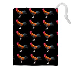 Background-pattern-chicken-fowl Drawstring Pouch (5xl) by Amaryn4rt