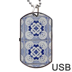 Ceramic-portugal-tiles-wall Dog Tag Usb Flash (two Sides) by Amaryn4rt