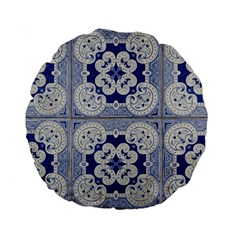 Ceramic-portugal-tiles-wall Standard 15  Premium Round Cushions by Amaryn4rt