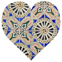 Ceramic-portugal-tiles-wall- Wooden Puzzle Heart by Amaryn4rt