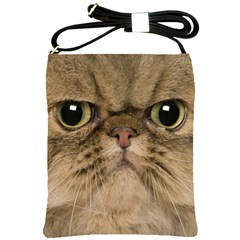 Cute Persian Catface In Closeup Shoulder Sling Bag by Amaryn4rt