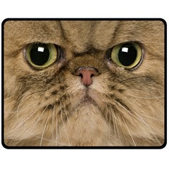 Cute Persian Catface In Closeup Two Sides Fleece Blanket (medium) by Amaryn4rt