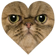 Cute Persian Catface In Closeup Wooden Puzzle Heart by Amaryn4rt