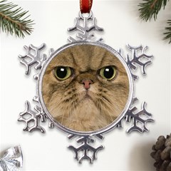 Cute Persian Catface In Closeup Metal Large Snowflake Ornament by Amaryn4rt