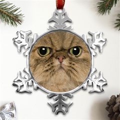 Cute Persian Catface In Closeup Metal Small Snowflake Ornament by Amaryn4rt