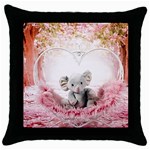 Elephant-heart-plush-vertical-toy Throw Pillow Case (Black) Front