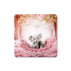 Elephant-heart-plush-vertical-toy Square Magnet by Amaryn4rt