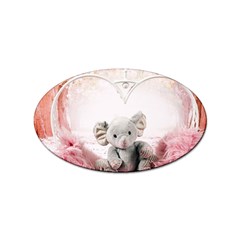 Elephant-heart-plush-vertical-toy Sticker Oval (10 Pack) by Amaryn4rt