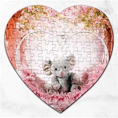 Elephant-heart-plush-vertical-toy Jigsaw Puzzle (Heart)