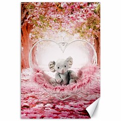 Elephant-heart-plush-vertical-toy Canvas 12  X 18  by Amaryn4rt