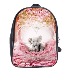 Elephant-heart-plush-vertical-toy School Bag (Large)