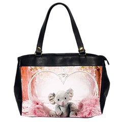 Elephant-heart-plush-vertical-toy Oversize Office Handbag (2 Sides)