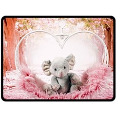 Elephant-heart-plush-vertical-toy Fleece Blanket (Large)