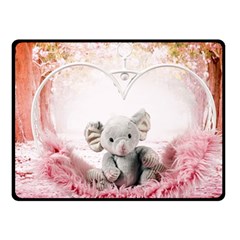 Elephant-heart-plush-vertical-toy Two Sides Fleece Blanket (small) by Amaryn4rt