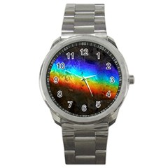 Rainbow-color-prism-colors Sport Metal Watch by Amaryn4rt