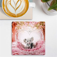 Elephant-heart-plush-vertical-toy UV Print Square Tile Coaster 