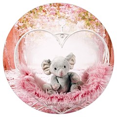 Elephant-heart-plush-vertical-toy Round Trivet