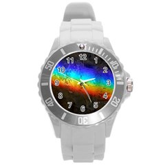 Rainbow-color-prism-colors Round Plastic Sport Watch (l) by Amaryn4rt