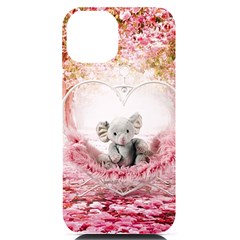 Elephant-heart-plush-vertical-toy iPhone 14 Black UV Print Case