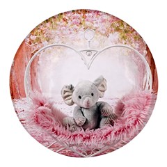 Elephant-heart-plush-vertical-toy Round Glass Fridge Magnet (4 Pack) by Amaryn4rt