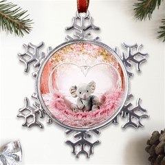 Elephant-heart-plush-vertical-toy Metal Large Snowflake Ornament by Amaryn4rt