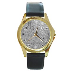 Abstract Flowing And Moving Liquid Metal Round Gold Metal Watch by Amaryn4rt