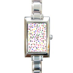 Paw Prints Background Rectangle Italian Charm Watch by Amaryn4rt