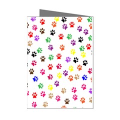 Paw Prints Background Mini Greeting Cards (pkg Of 8) by Amaryn4rt