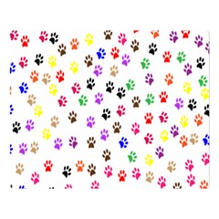 Paw Prints Background Two Sides Premium Plush Fleece Blanket (large) by Amaryn4rt