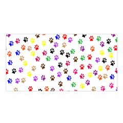 Paw Prints Background Satin Shawl 45  X 80  by Amaryn4rt