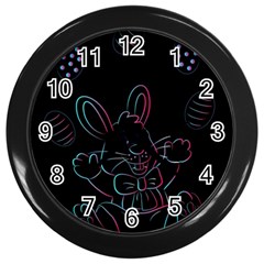 Easter-bunny-hare-rabbit-animal Wall Clock (black) by Amaryn4rt