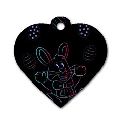 Easter-bunny-hare-rabbit-animal Dog Tag Heart (one Side) by Amaryn4rt