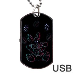 Easter-bunny-hare-rabbit-animal Dog Tag Usb Flash (one Side) by Amaryn4rt