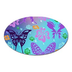 Butterfly Vector Background Oval Magnet by Amaryn4rt