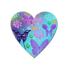 Butterfly Vector Background Heart Magnet by Amaryn4rt