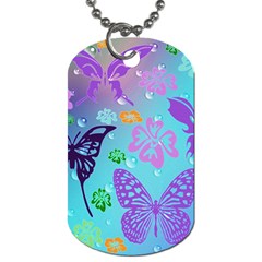 Butterfly Vector Background Dog Tag (two Sides) by Amaryn4rt