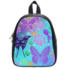 Butterfly Vector Background School Bag (small) by Amaryn4rt