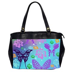 Butterfly Vector Background Oversize Office Handbag (2 Sides) by Amaryn4rt