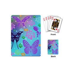 Butterfly Vector Background Playing Cards Single Design (mini) by Amaryn4rt