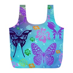 Butterfly Vector Background Full Print Recycle Bag (l) by Amaryn4rt