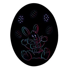 Easter-bunny-hare-rabbit-animal Oval Glass Fridge Magnet (4 Pack) by Amaryn4rt