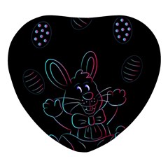 Easter-bunny-hare-rabbit-animal Heart Glass Fridge Magnet (4 Pack) by Amaryn4rt