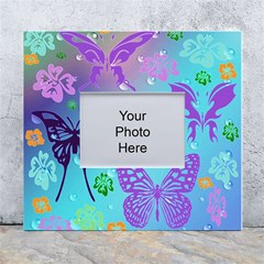 Butterfly Vector Background White Wall Photo Frame 5  X 7  by Amaryn4rt