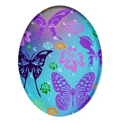 Butterfly Vector Background Oval Glass Fridge Magnet (4 Pack) by Amaryn4rt