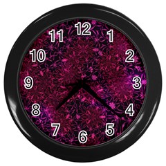 Retro-flower-pattern-design-batik- Wall Clock (black) by Amaryn4rt