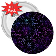 Retro-flower-pattern-design-batik 3  Buttons (100 Pack)  by Amaryn4rt