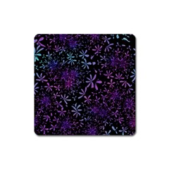 Retro-flower-pattern-design-batik Square Magnet by Amaryn4rt